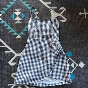 Black and white checkered mini dress